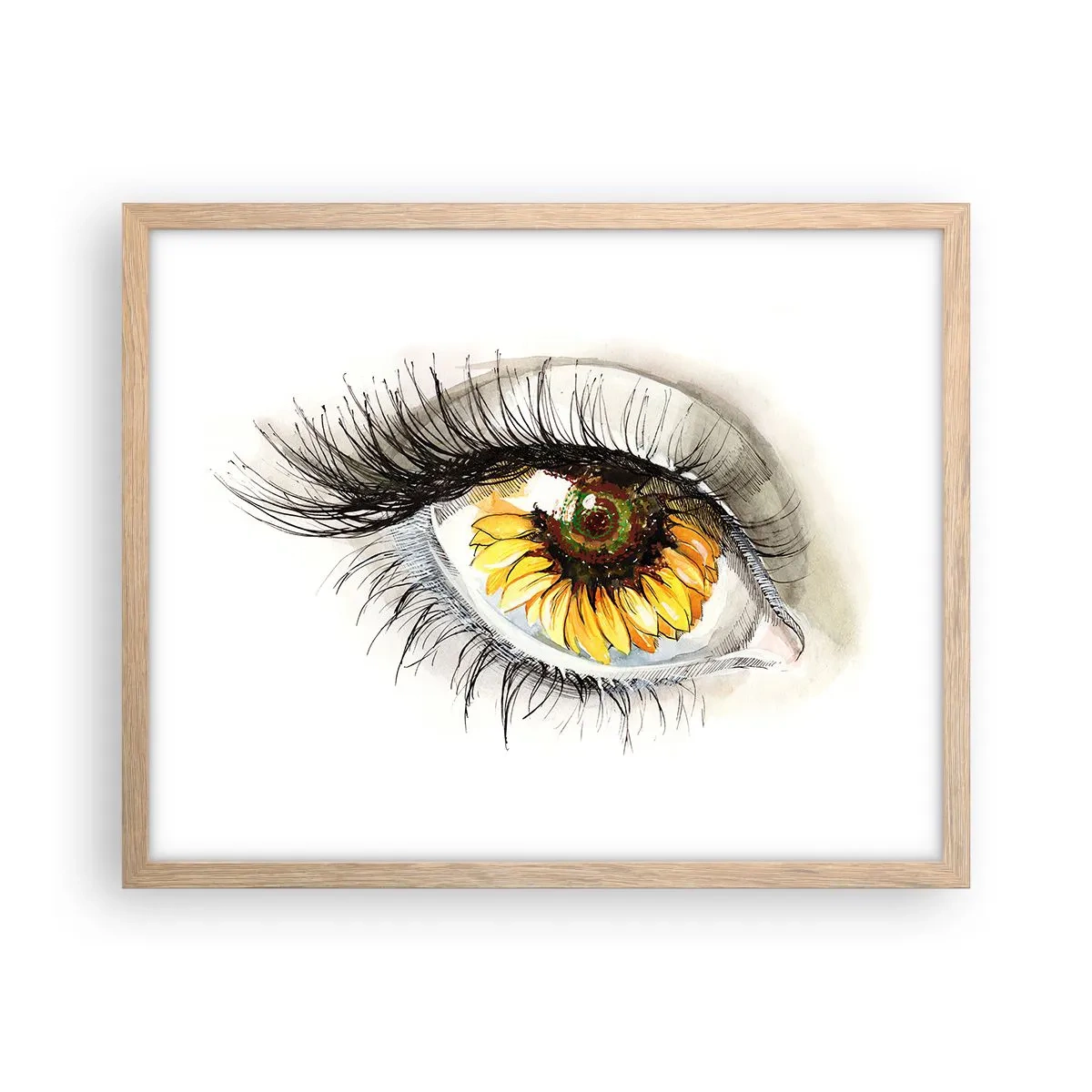 Plakát v rámu světlý dub - Pohled žhavý jako léto - 50x40 cm