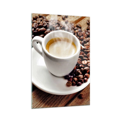 Obraz na skle - Káva na lavici - 70x100 cm