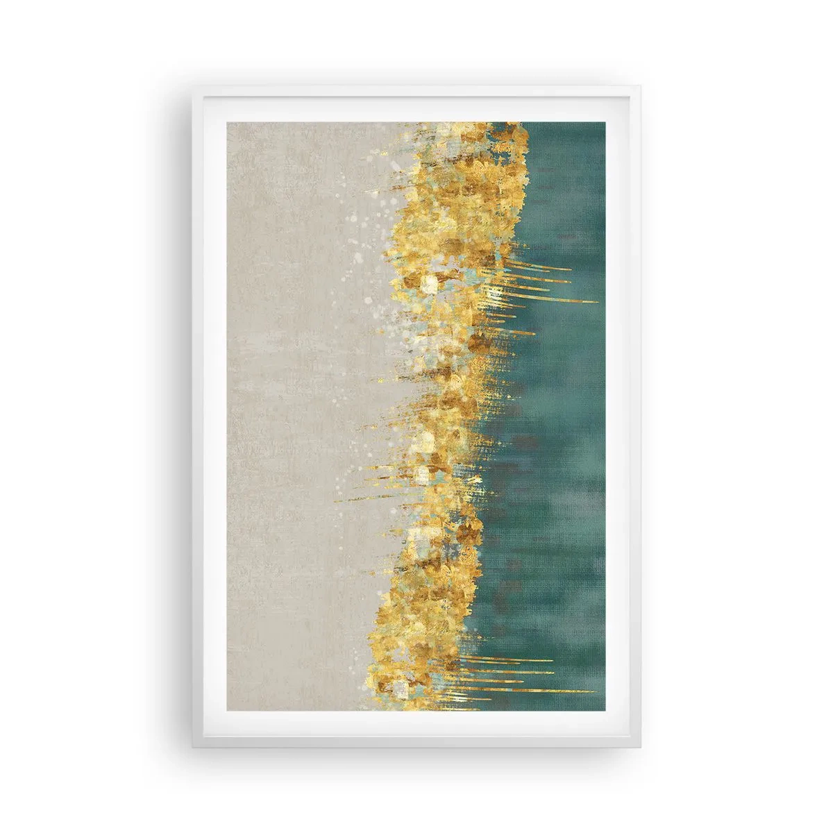 Plakát v bílém rámu - Zlatá hranice - 61x91 cm