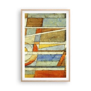 Plakát v rámu světlý dub - Kubismus na stavbě - 61x91 cm