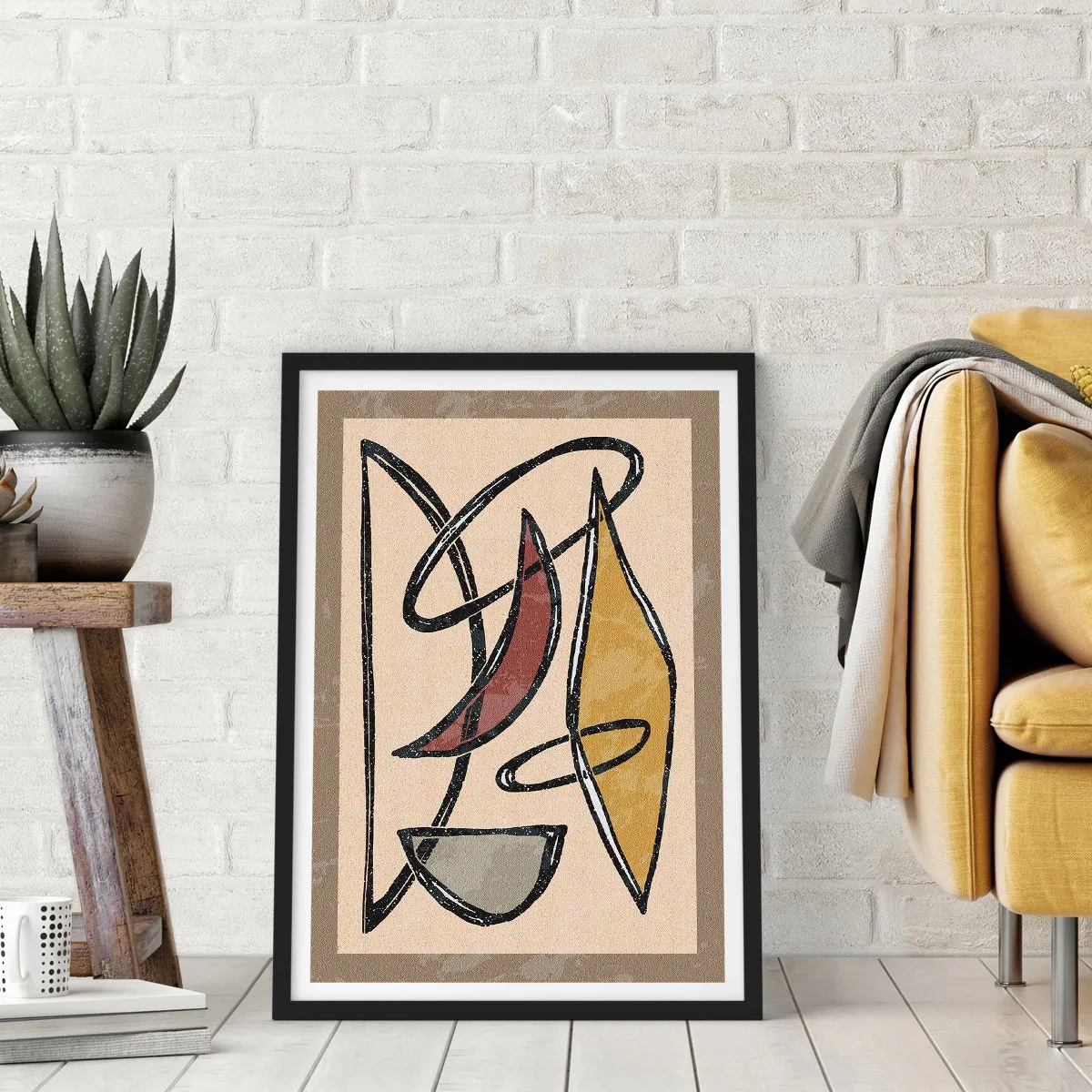 Plakát v černém rámu - Kompozice – oblouky a ovály - 70x100 cm