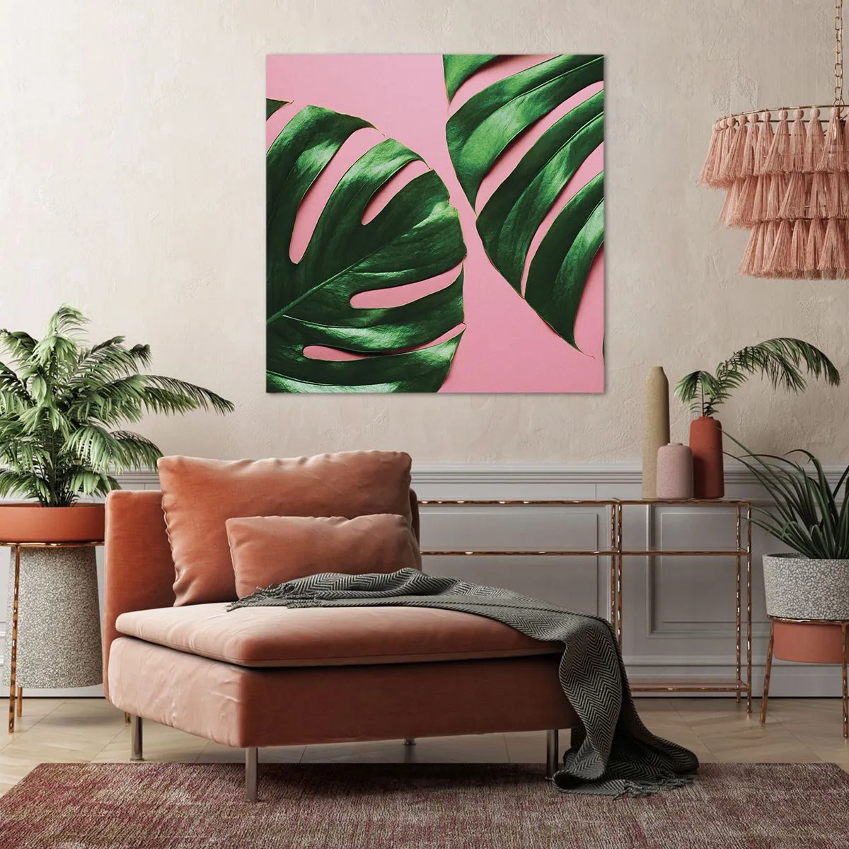 Obraz na plátně - Zelené rendez-vous - 70x70 cm