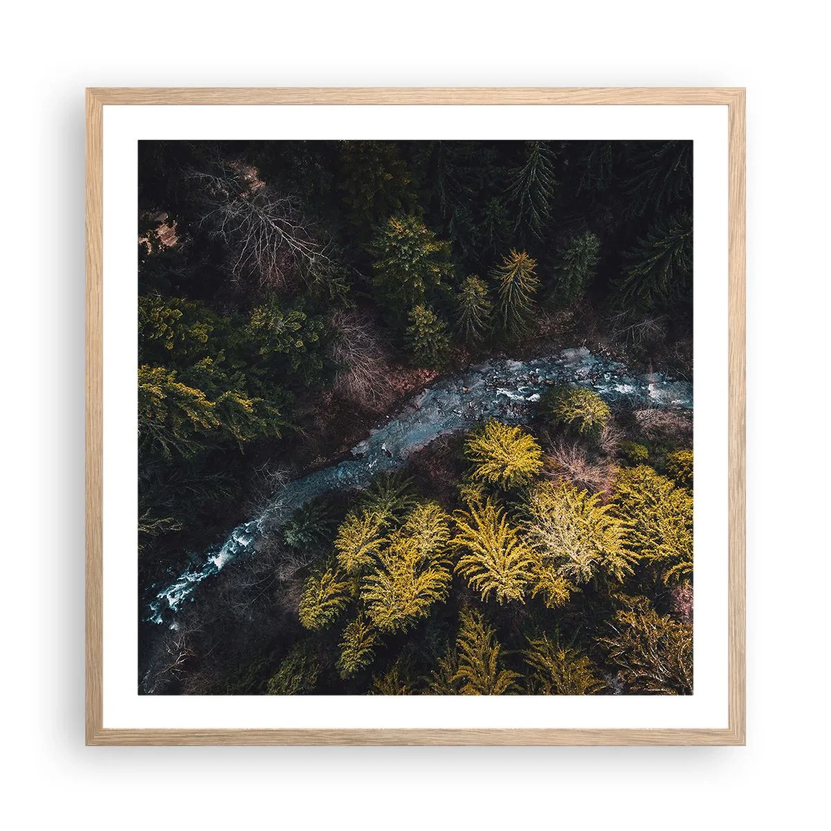 Plakát v rámu světlý dub - Rychle, stále rychleji - 60x60 cm