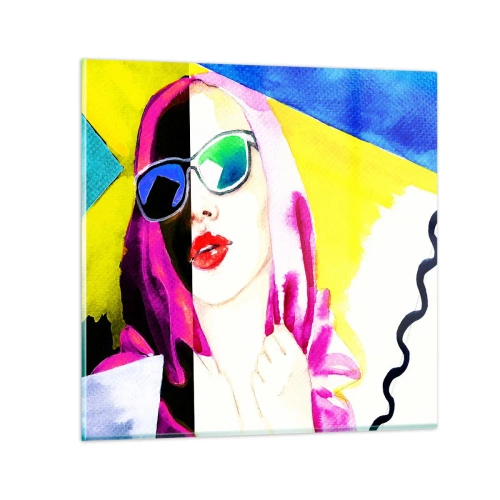 Obraz na skle - Nejsem bílá a nejsem černá - 60x60 cm