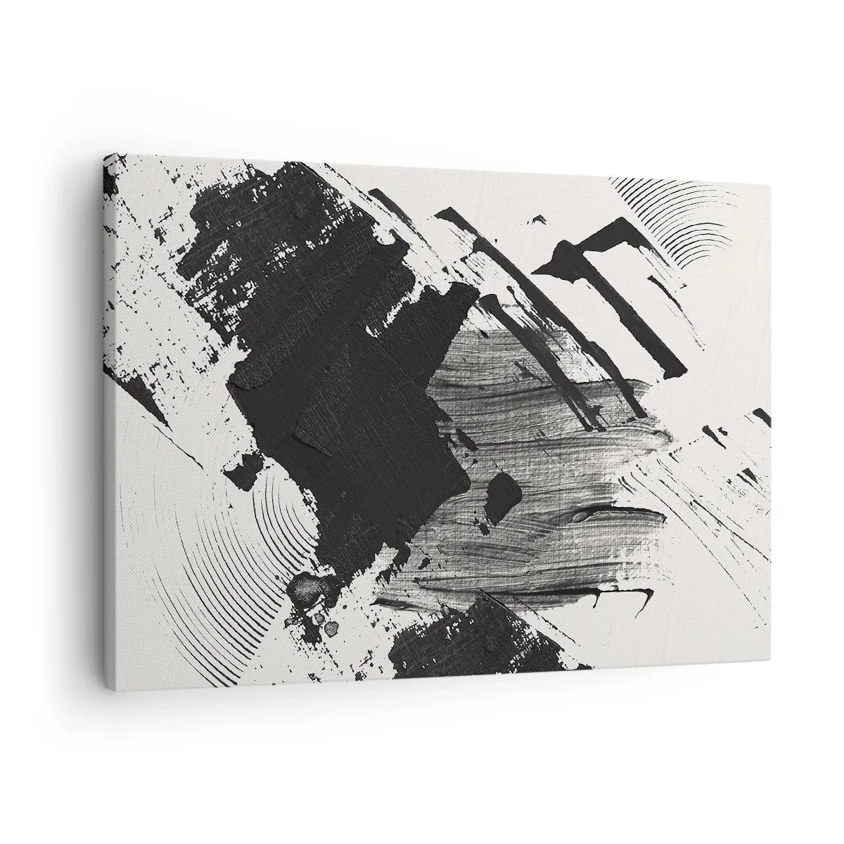 Obraz na plátně - Abstrakce – exprese černé - 70x50 cm