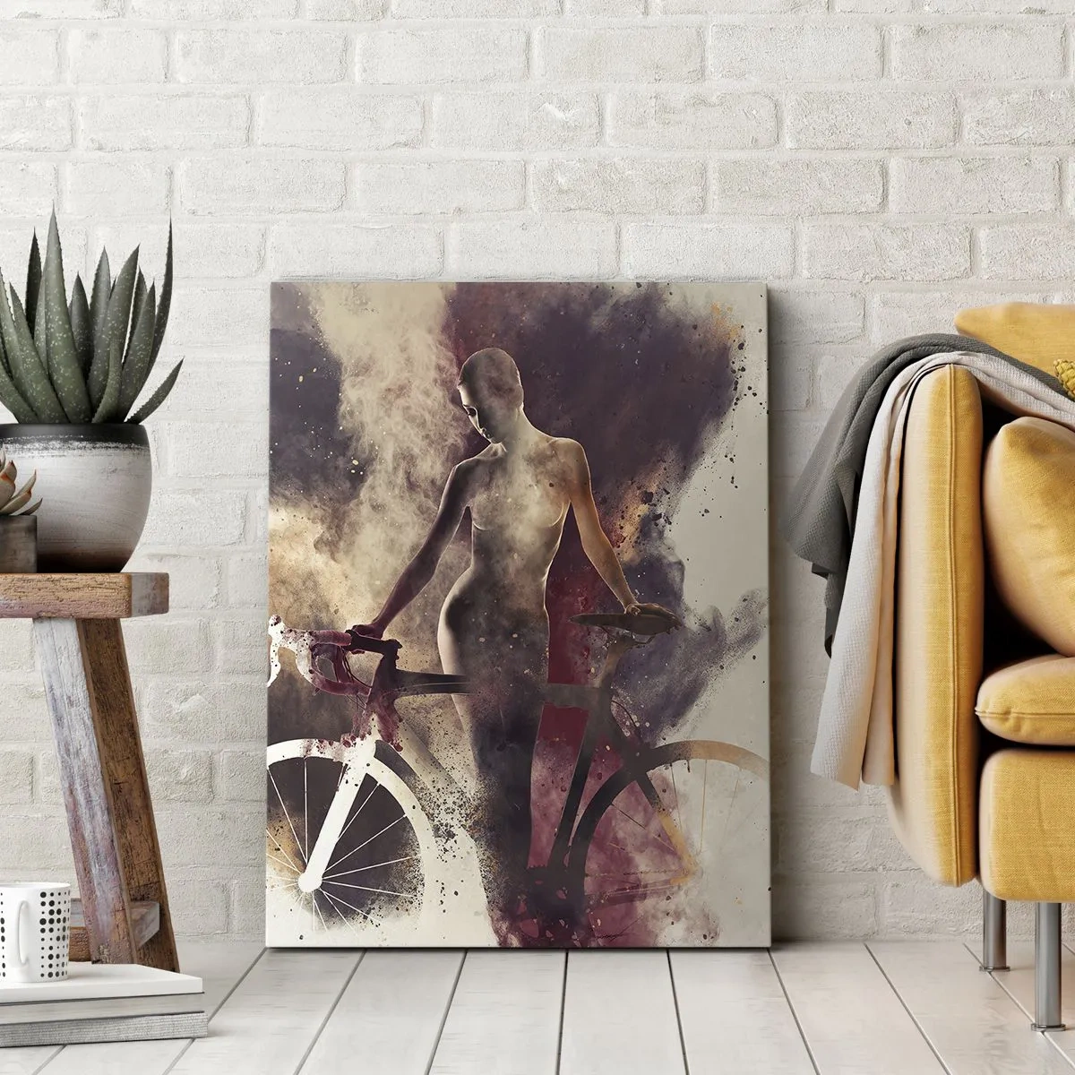 Obraz na plátně - Cyklistická duše v mramorových tvarech - 50x70 cm