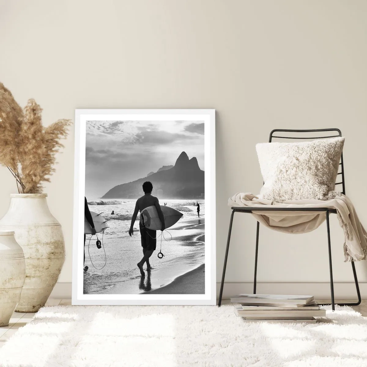 Plakát v bílém rámu - Samba na jednu vlnu - 30x40 cm