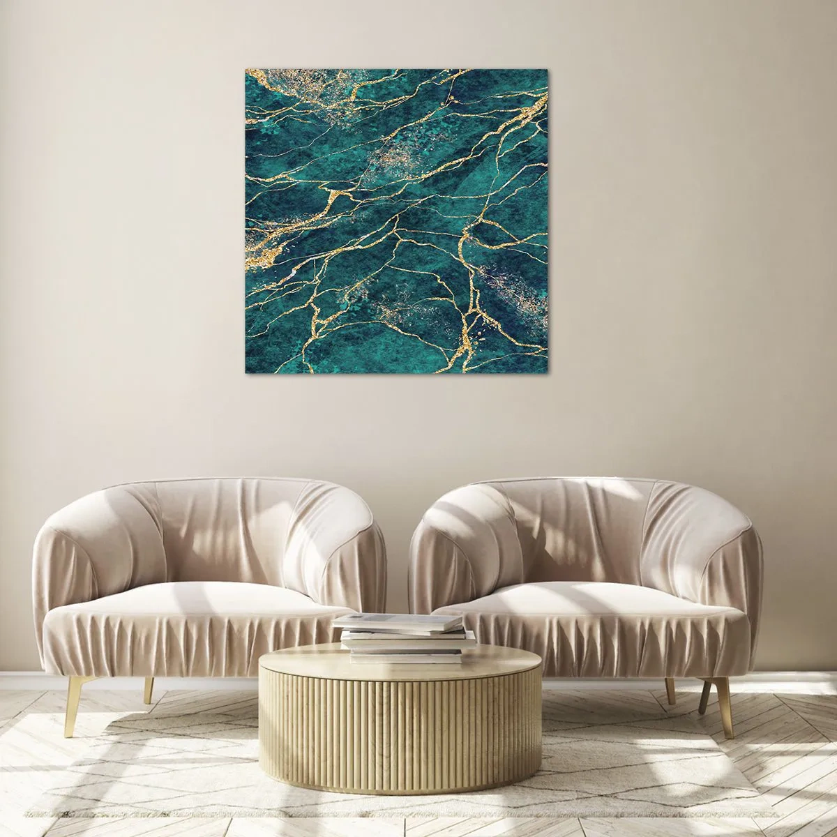 Obraz na skle - Zlatá žíla - 30x30 cm