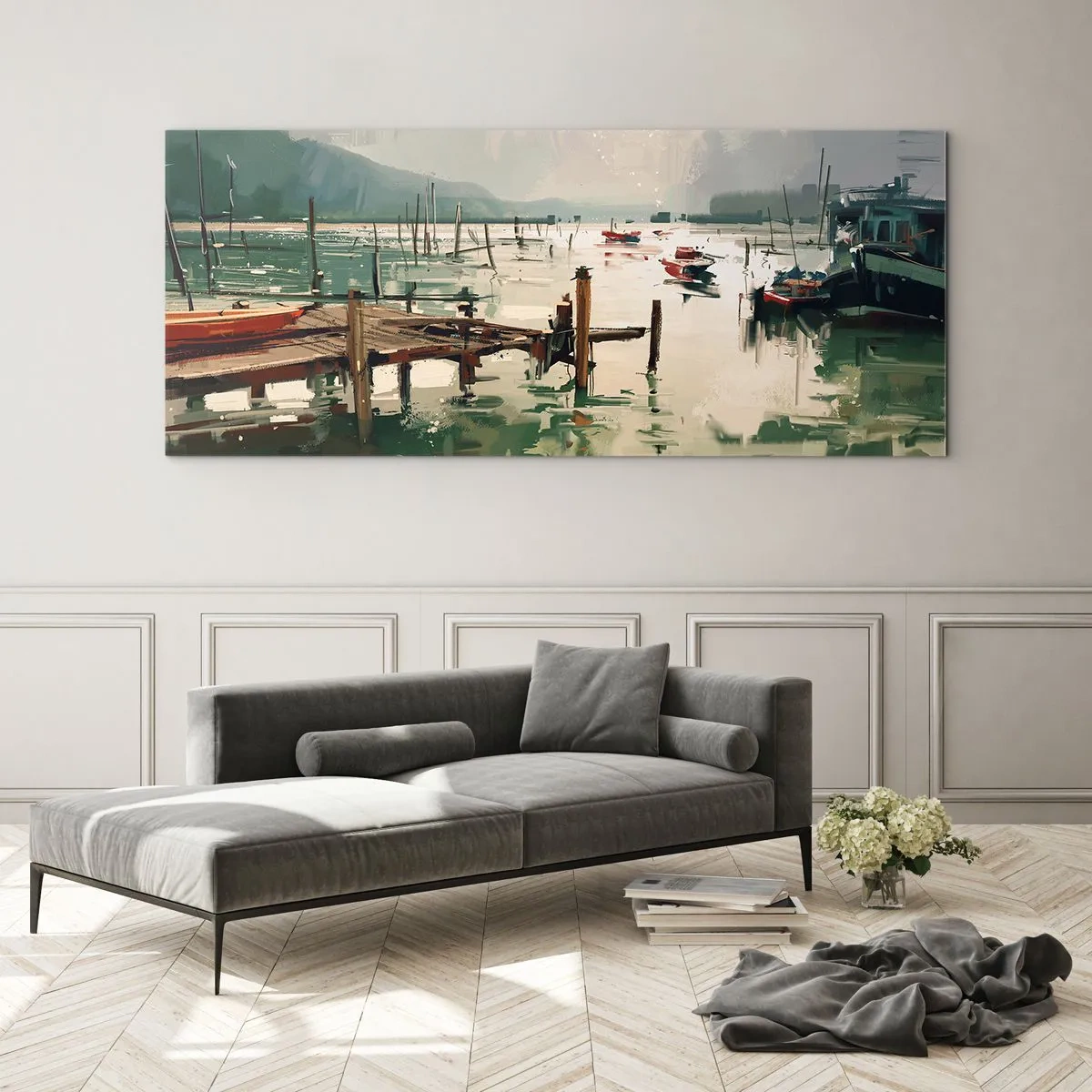 Obraz na skle - Zalité roztaveným měsícem - 100x40 cm