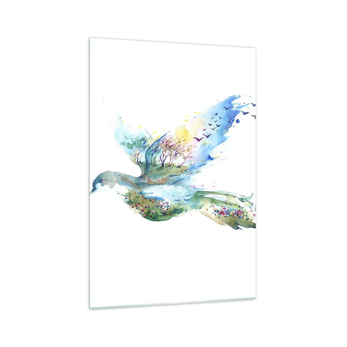 Obraz na skle - Na křídlech přírody - 70x100 cm