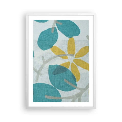 Plakát v bílém rámu - Mezi azurovými listy - 50x70 cm