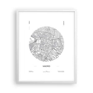 Plakát v bílém rámu - Anatomie Madridu - 40x50 cm