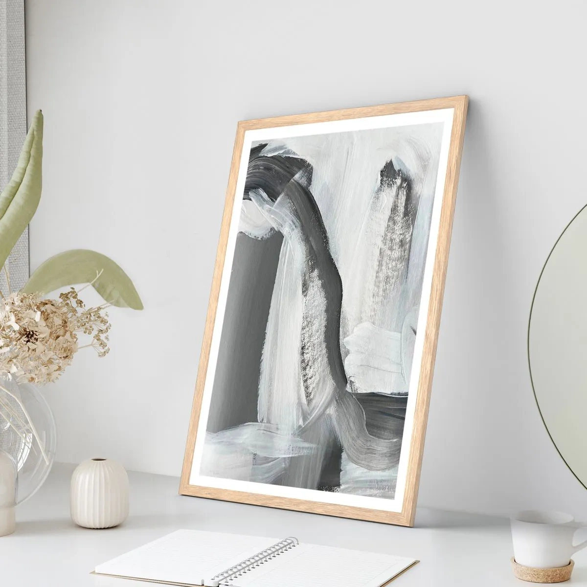 Plakát v rámu světlý dub - Pevným pohybem - 70x100 cm