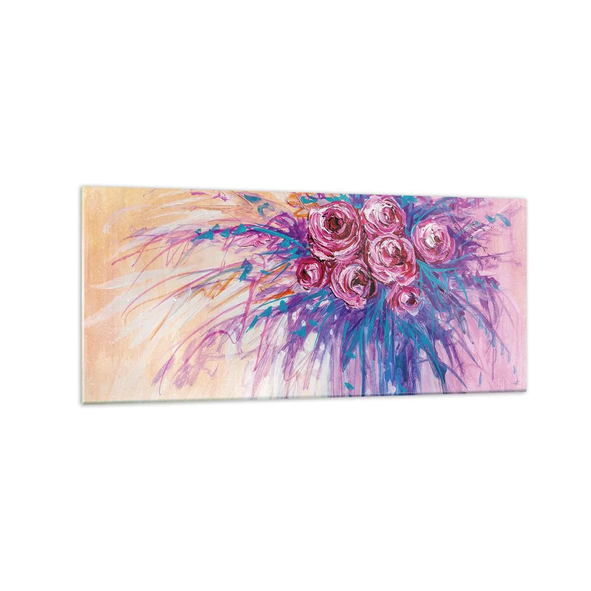 Obraz na skle - Růžová fontána - 120x50 cm