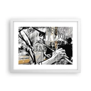 Plakát v bílém rámu - V rytmu New Yorku - 40x30 cm