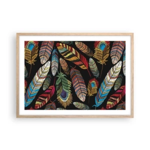 Plakát v rámu světlý dub - Ptačí karneval - 70x50 cm