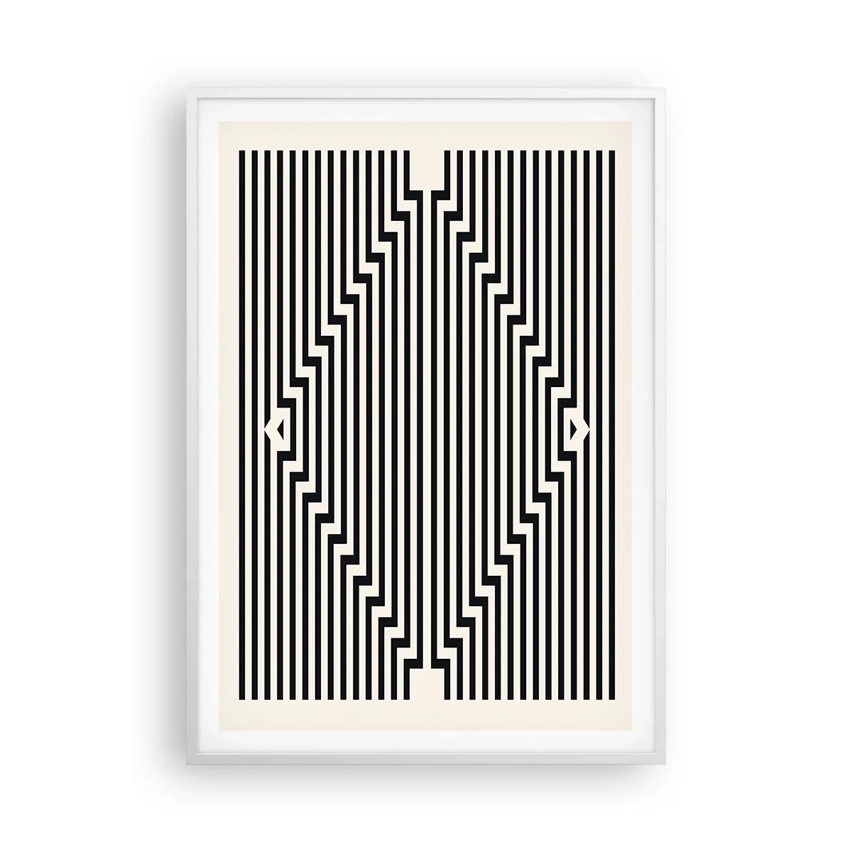 Plakát v bílém rámu - Geometrická iluze - 70x100 cm