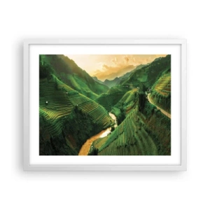 Plakát v bílém rámu - Vietnamské údolí - 50x40 cm