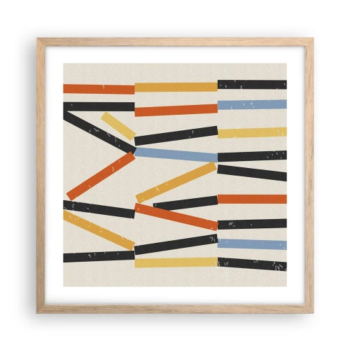 Plakát v rámu světlý dub - Kompozice na úrovni - 50x50 cm