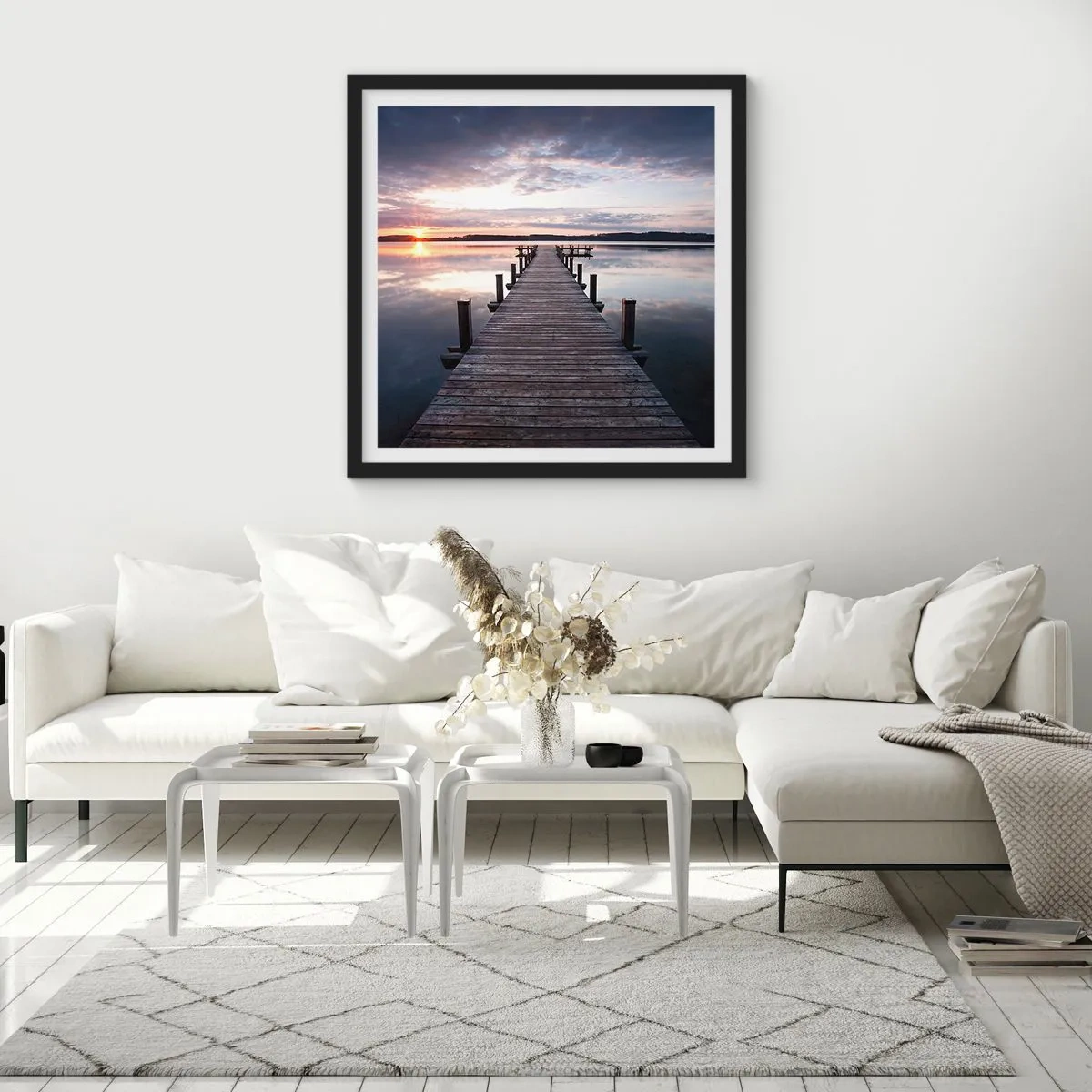 Plakát v černém rámu - Tichá hranice mezi dnem a nocí - 60x60 cm