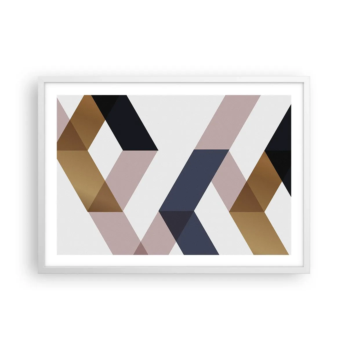 Plakát v bílém rámu - Roviny a úhly - 70x50 cm