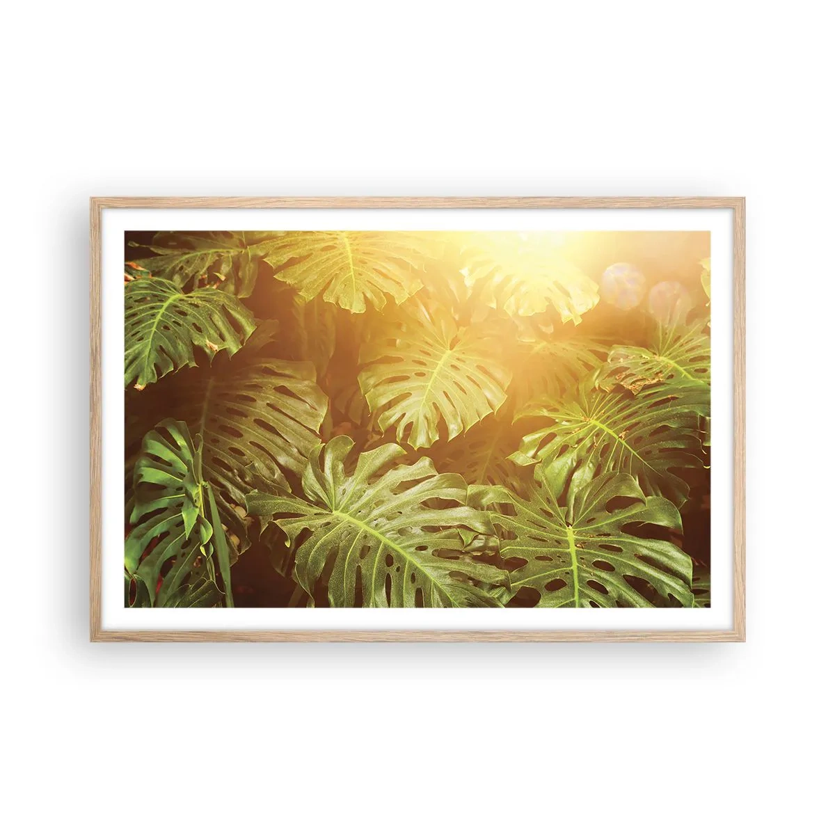 Plakát v rámu světlý dub - Vstoupit do zeleně… - 91x61 cm