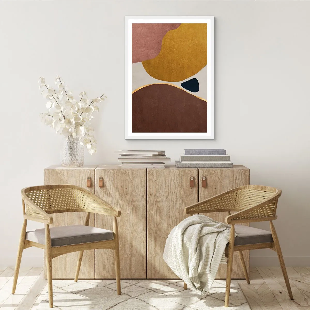 Plakát v bílém rámu - Abstrakce – místo v prostoru - 30x40 cm