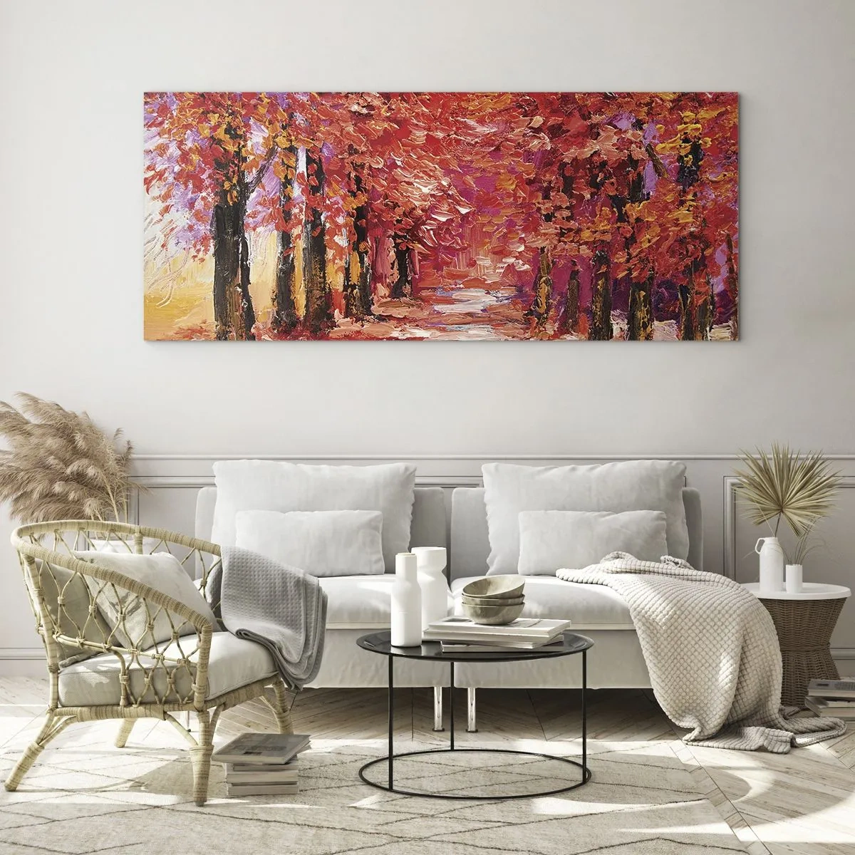 Obraz na skle - Podzimní imprese - 90x30 cm