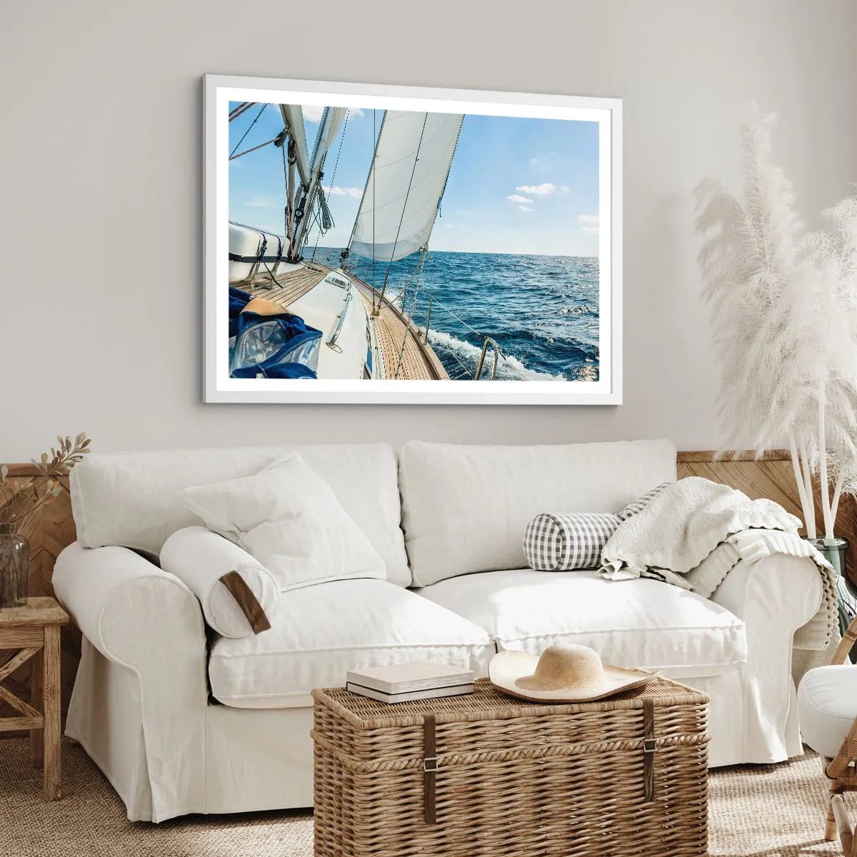 Plakát v bílém rámu - Ahoj, dobrodružství - 100x70 cm