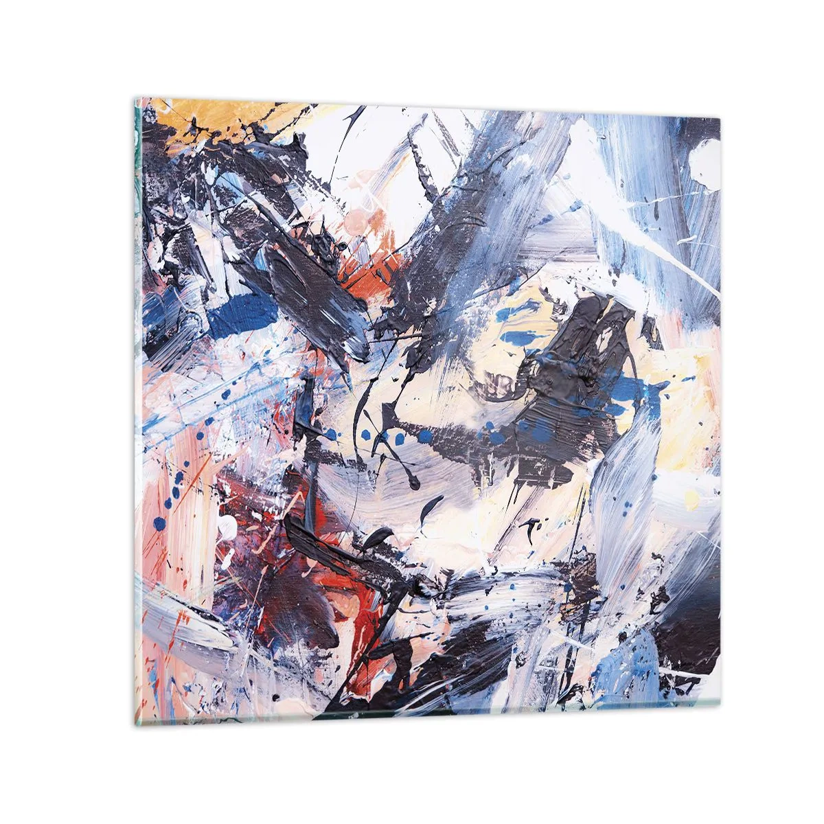 Obraz na skle - Bláznivý tanec abstrakce - 70x70 cm