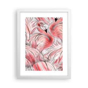 Plakát v bílém rámu - Ptačí corps de ballet - 30x40 cm