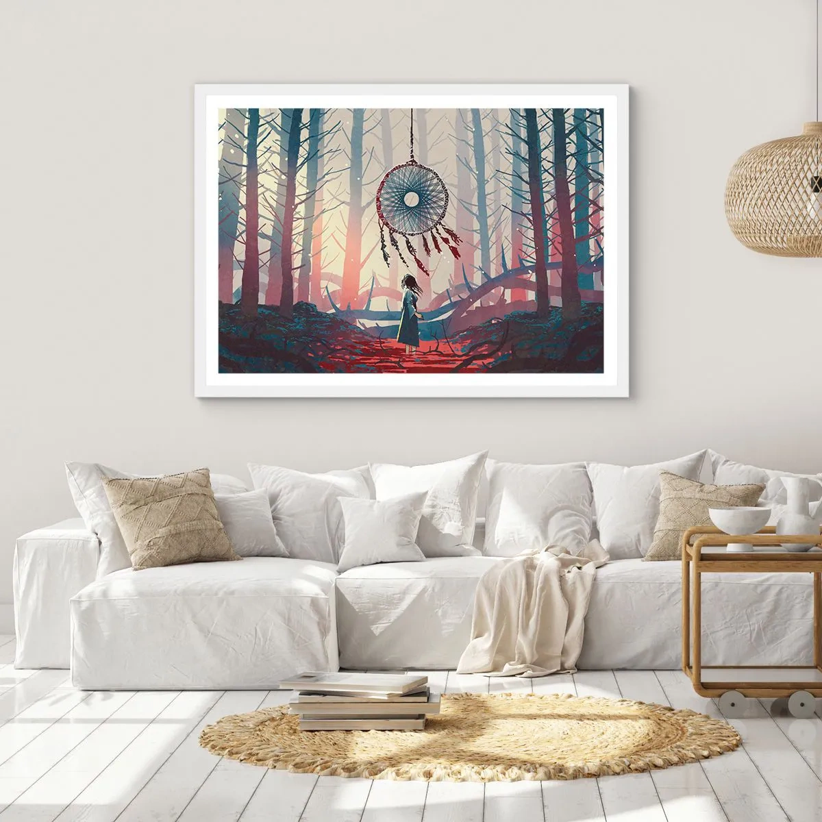 Plakát v bílém rámu - Tajný rituál štěstí - 40x30 cm