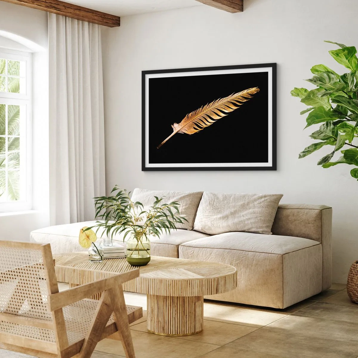 Plakát v černém rámu - Krásne peříčko… - 40x30 cm
