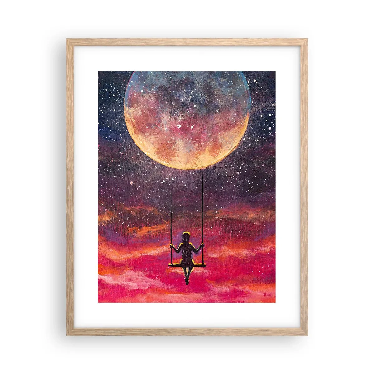 Plakát v rámu světlý dub - Stavět si vzdušné zámky - 40x50 cm