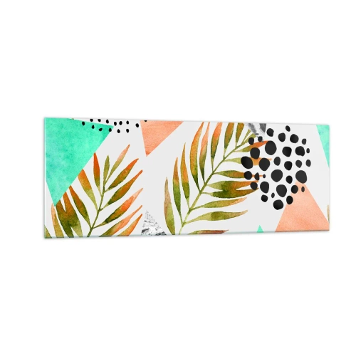 Obraz na skle - Dekorace s palmovým listem - 140x50 cm