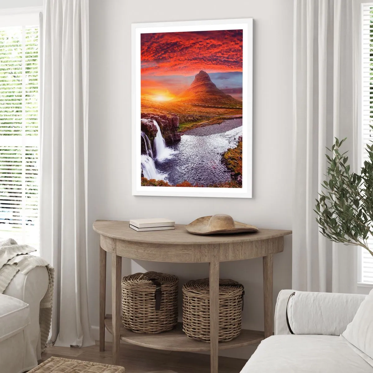 Plakát v bílém rámu - Pohled na Středozem - 40x50 cm
