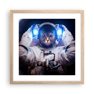Plakát v rámu světlý dub - Houston, máte problém - 40x40 cm