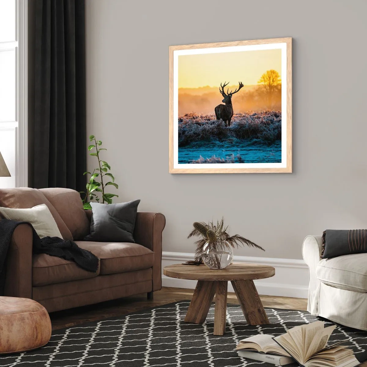 Plakát v rámu světlý dub - Korunován na svém panství - 60x60 cm