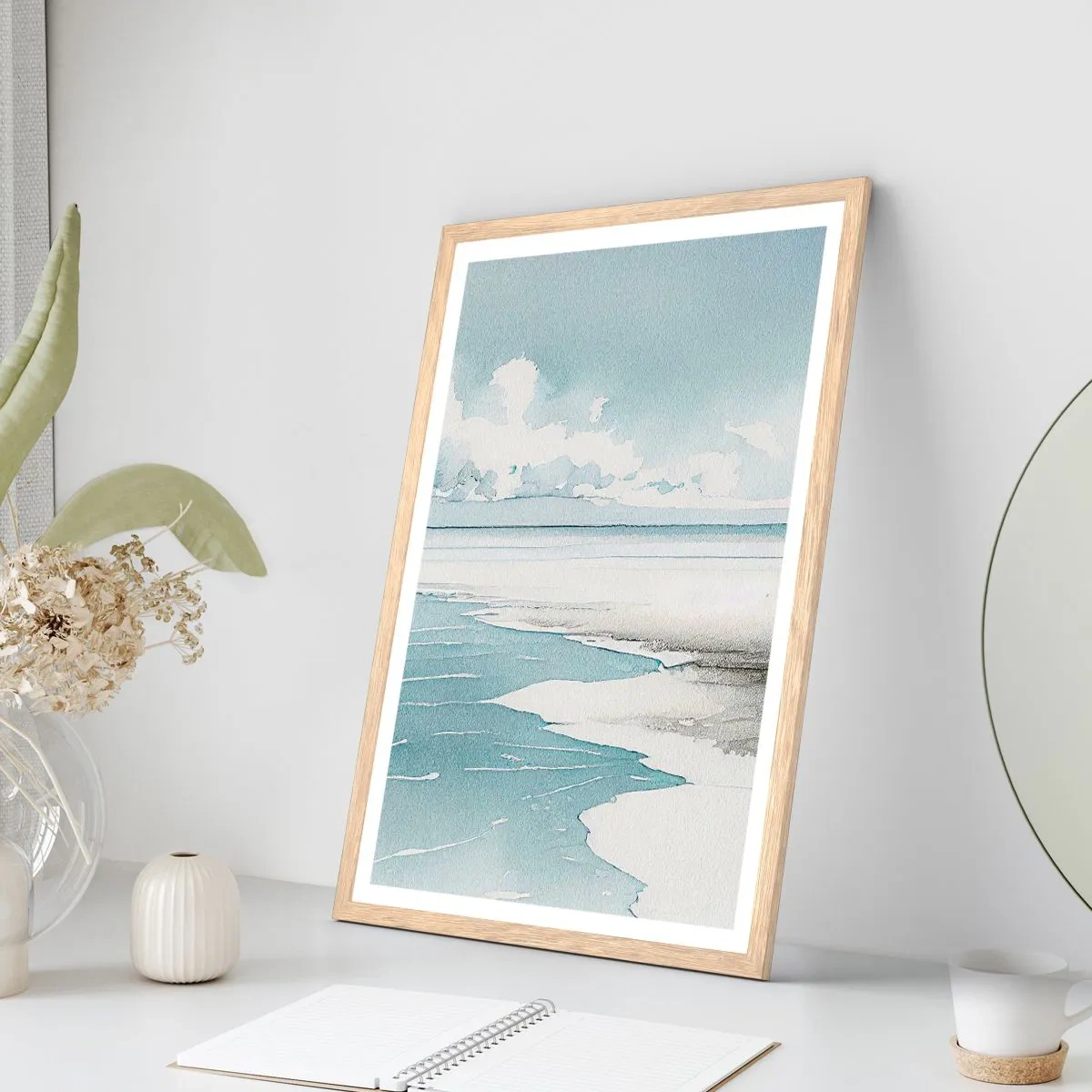 Plakát v rámu světlý dub - Jemný příliv - 50x70 cm