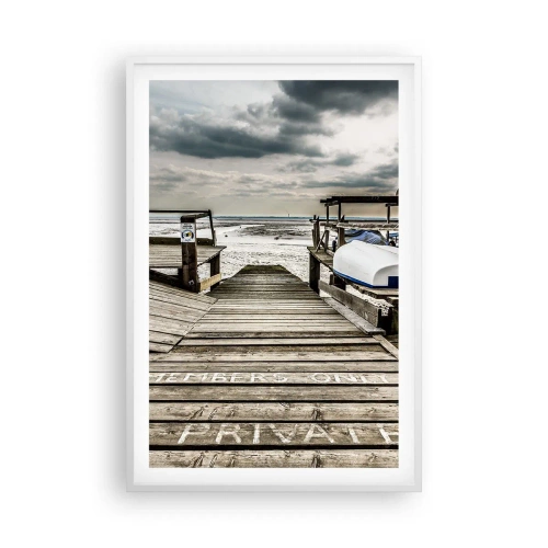 Plakát v bílém rámu - Severní pláž - 61x91 cm