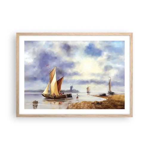 Plakát v rámu světlý dub - Návrat námořníků - 70x50 cm