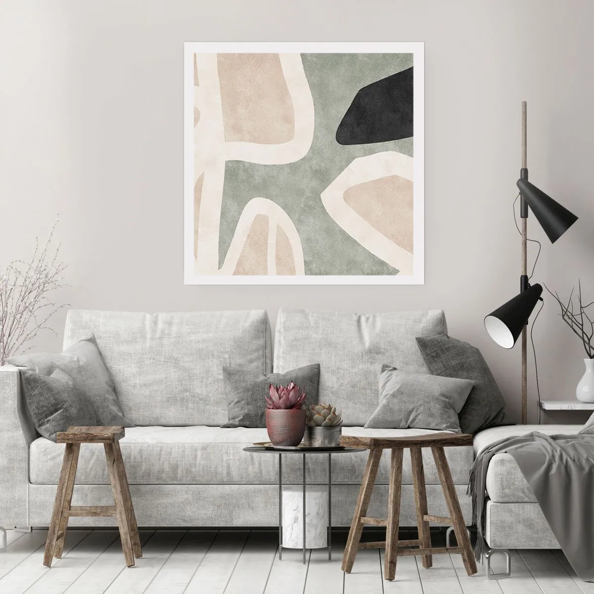 Plakát - Kompozice s černým motivem - 50x50 cm