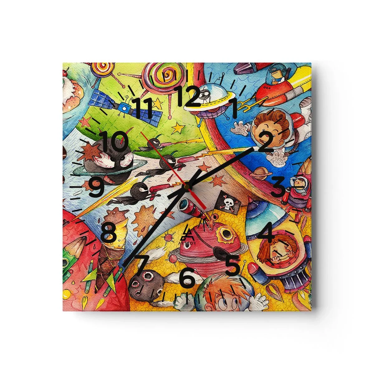 Nástěnné hodiny - Velké vesmírné dobrodružství - 40x40 cm