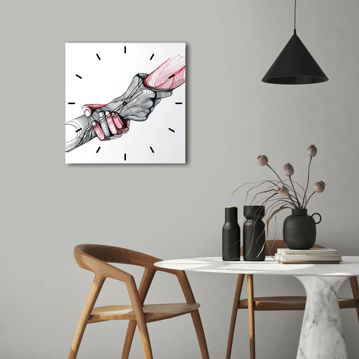 Nástěnné hodiny - Jste v dobrých rukou - 40x40 cm