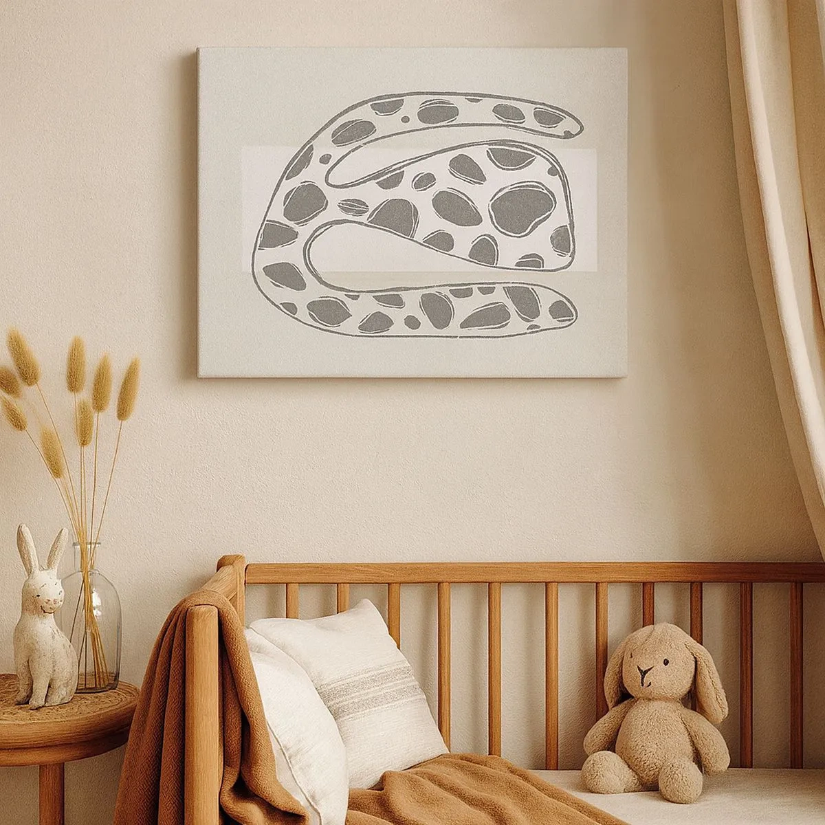 Obraz na plátně - Abstraktní organický vzor v odstínech šedé - 70x50cm - Bizarní bytost - Moderní nástěnná dekorace do obývacího pokoje a ložnice ARTTOR