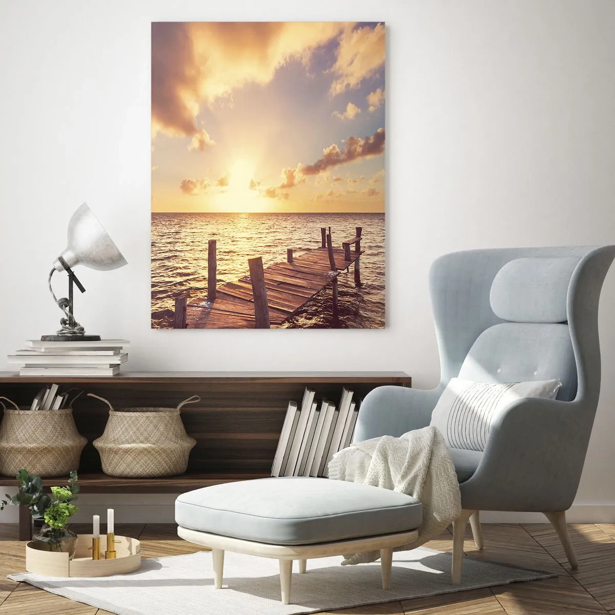 Obraz na skle - Zlatá země laskavosti - 50x70 cm