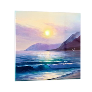 Obraz na skle - Křišťál vody a vzduchu - 60x60 cm