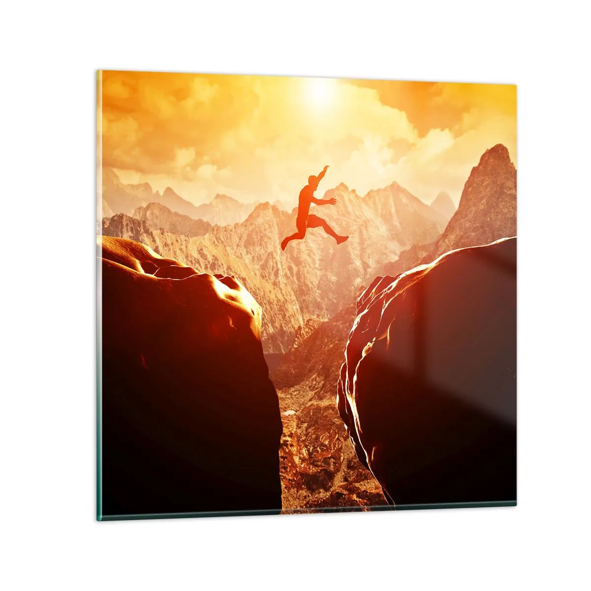 Obraz na skle - Překročením hranic - 70x70 cm