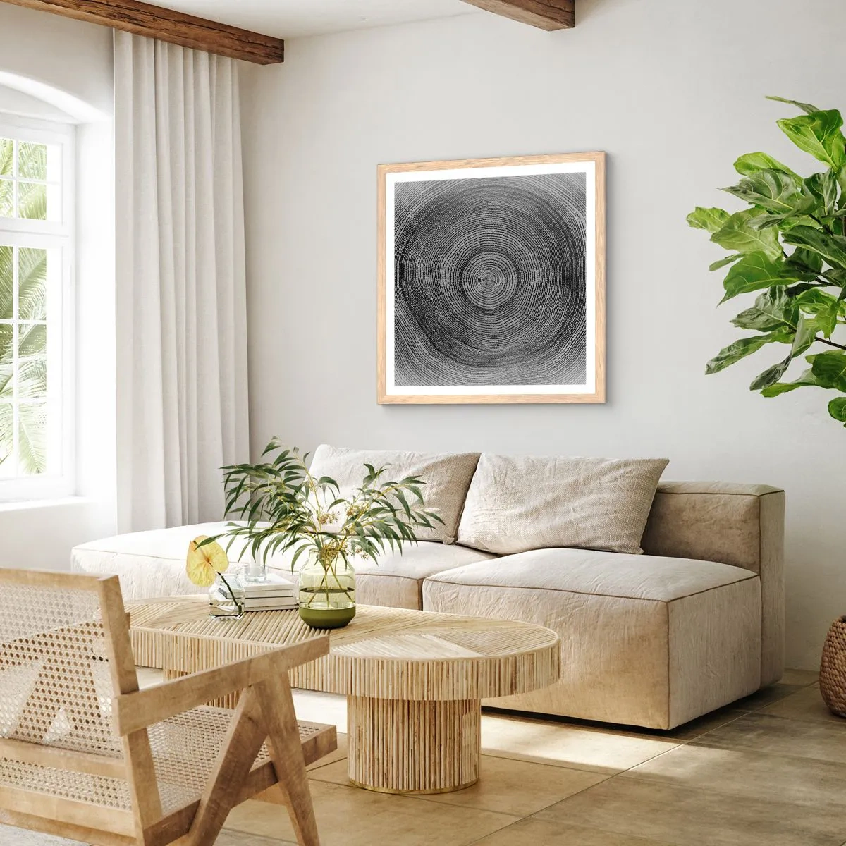 Plakát v rámu světlý dub - Znamení doby - 60x60 cm