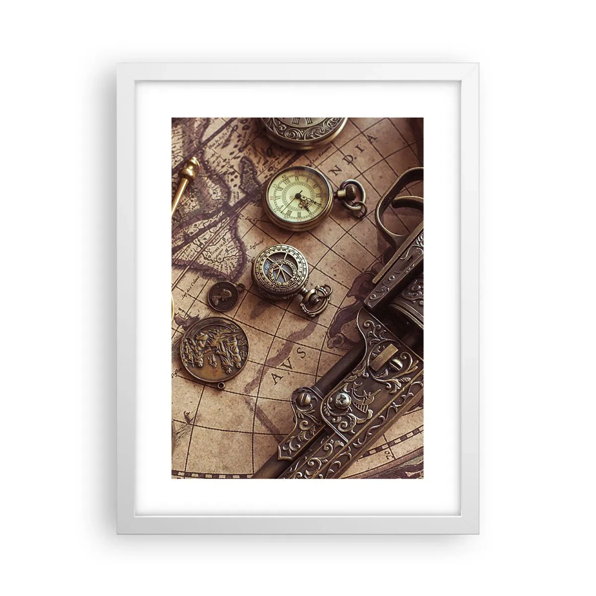 Plakát v bílém rámu - Dobrodružství volá - 30x40 cm